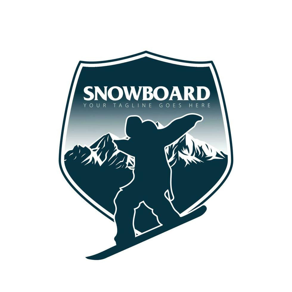 snowboard logo vector