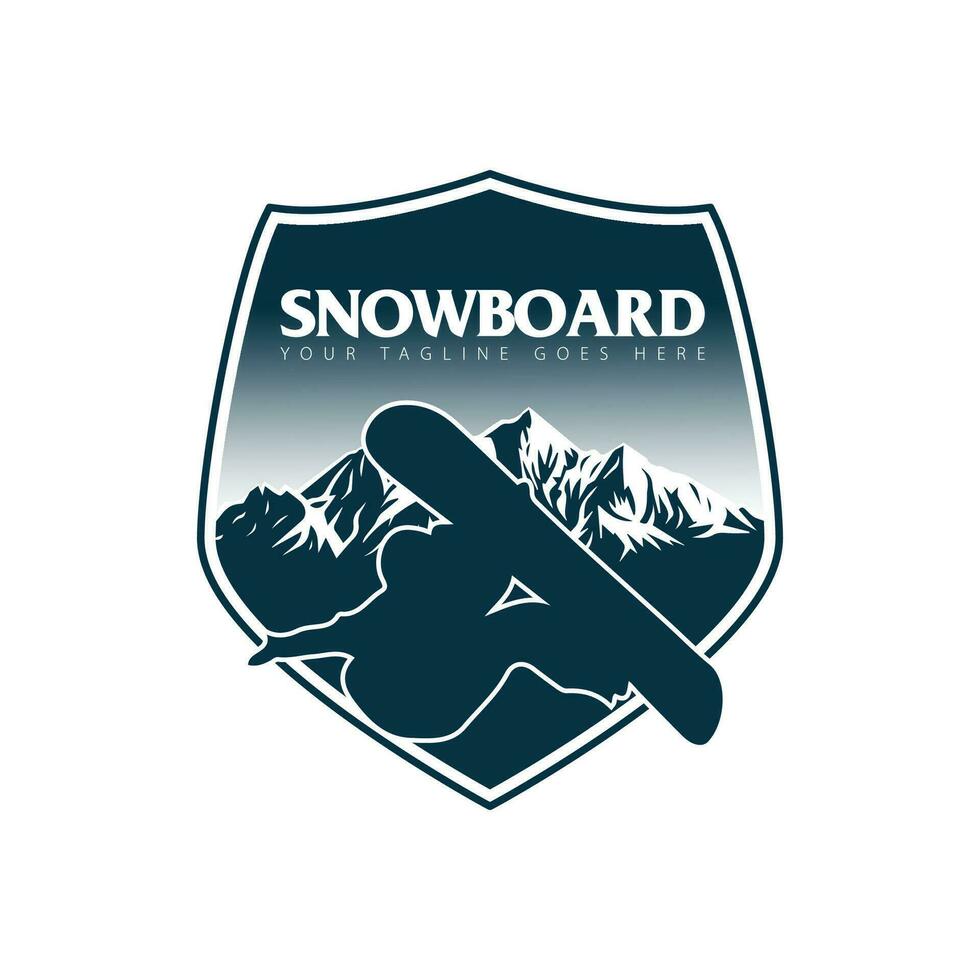 snowboard logo vector