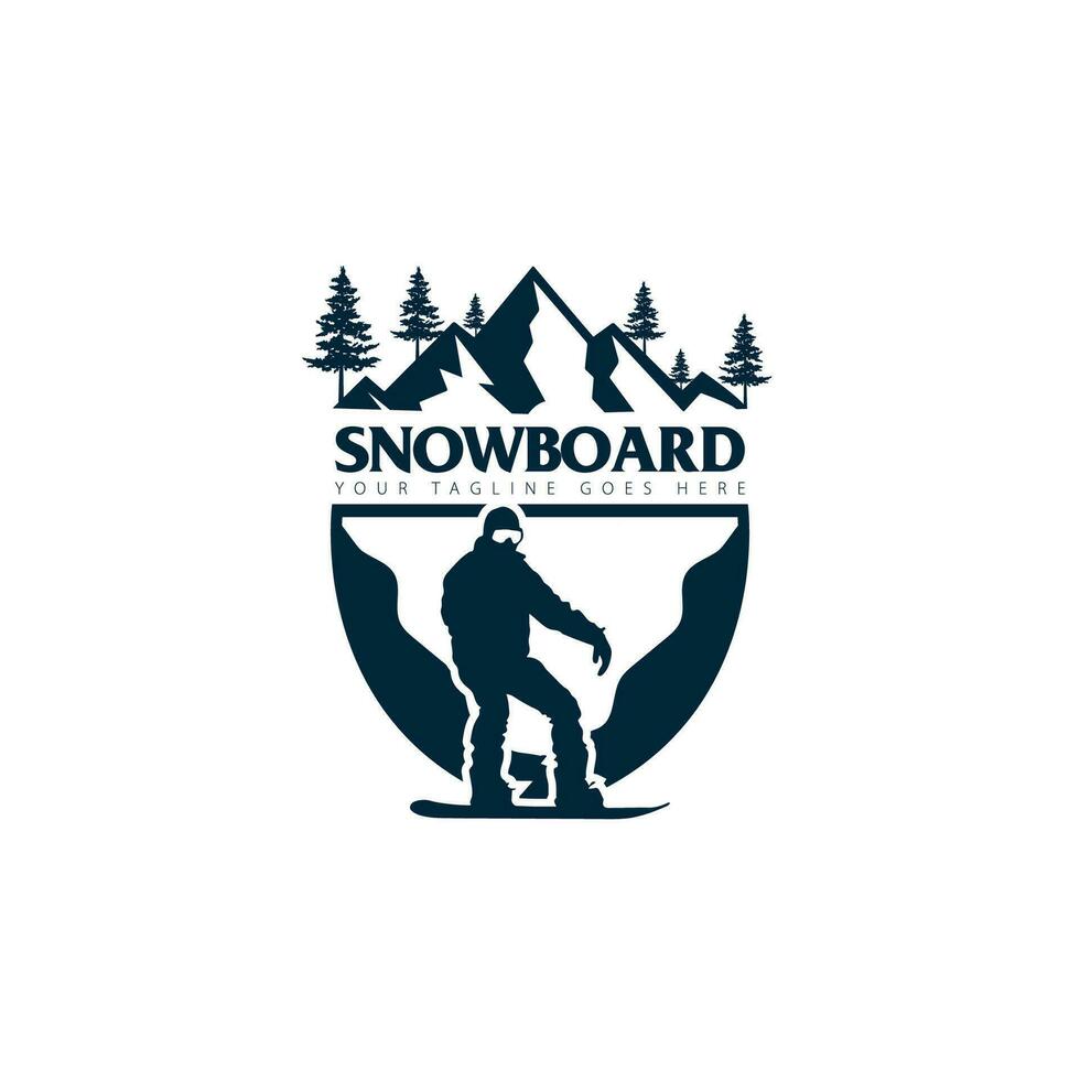 snowboard logo vector