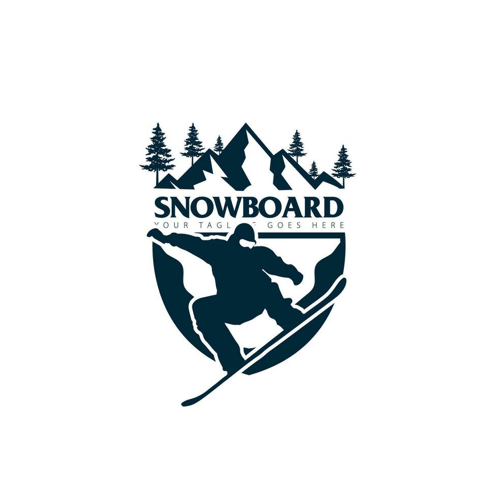 snowboard logo vector