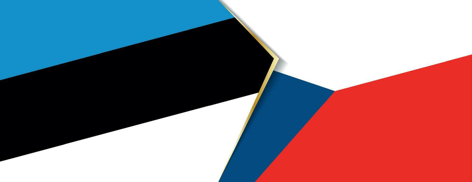 Estland en Tsjechisch republiek vlaggen, twee vector vlaggen.