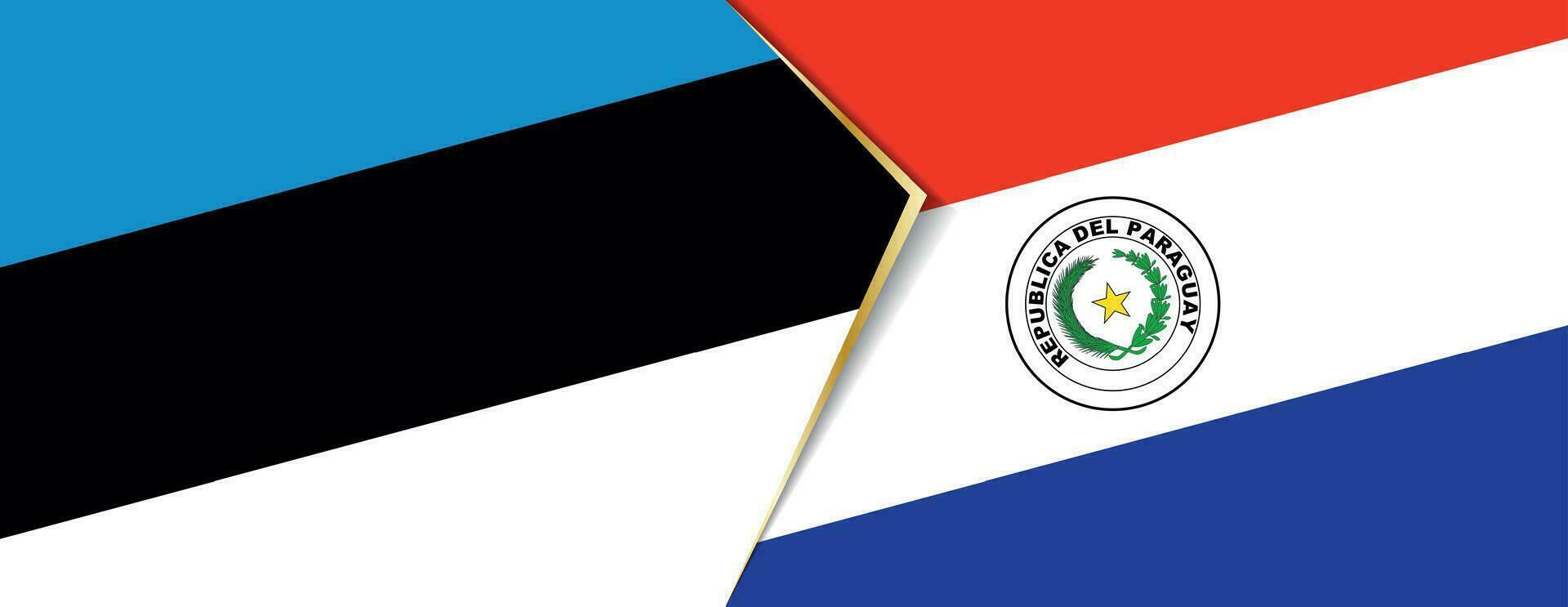 Estland en Paraguay vlaggen, twee vector vlaggen.