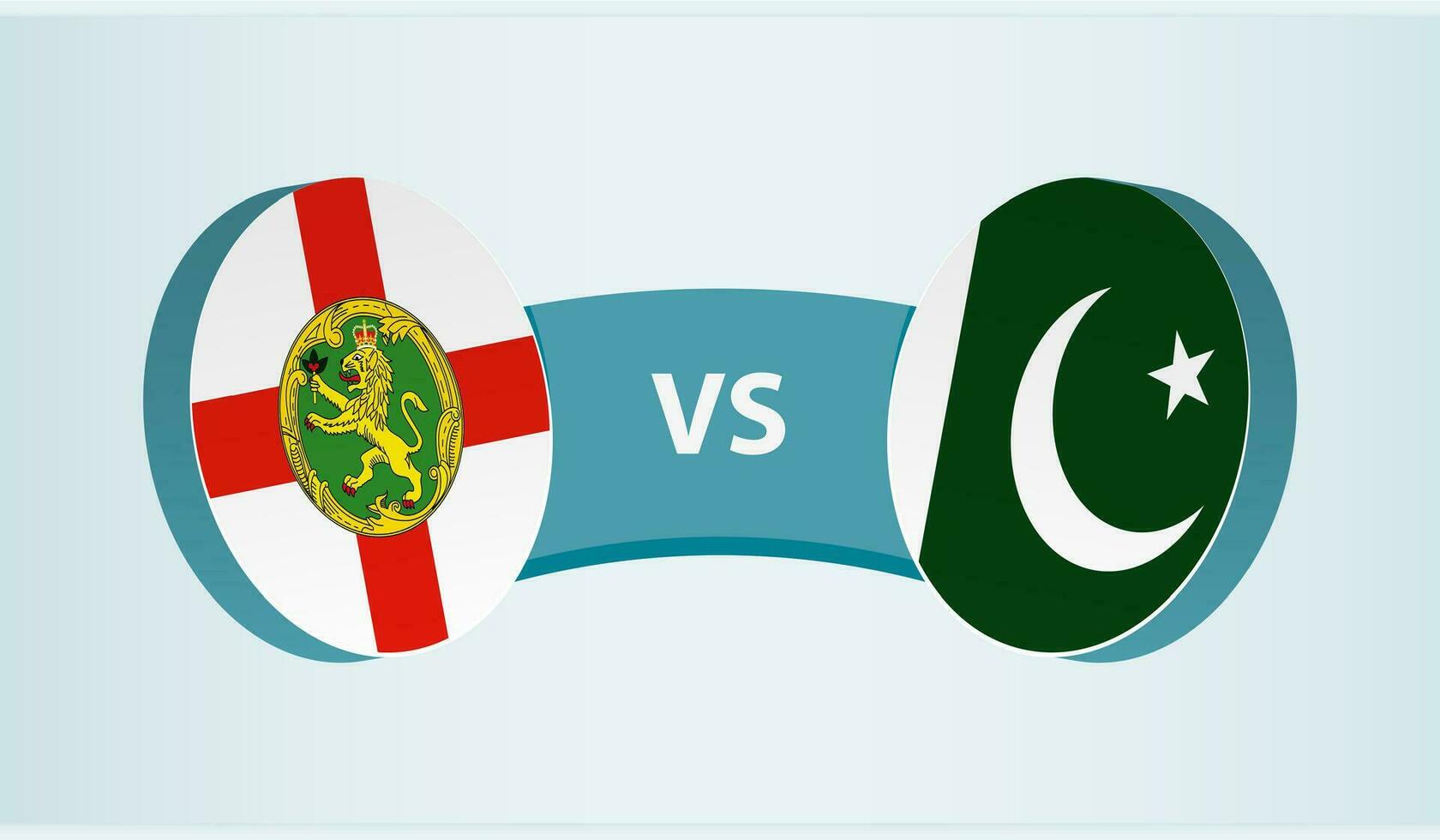 alderney versus Pakistan, team sport- wedstrijd concept. vector