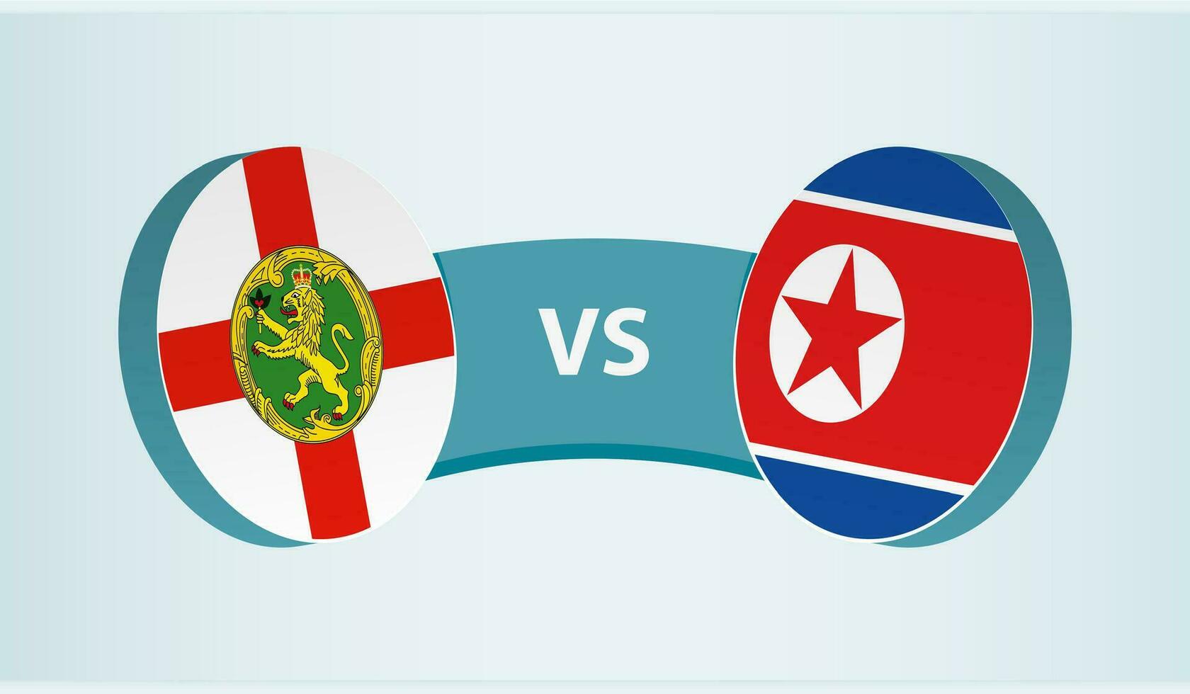 alderney versus noorden Korea, team sport- wedstrijd concept. vector