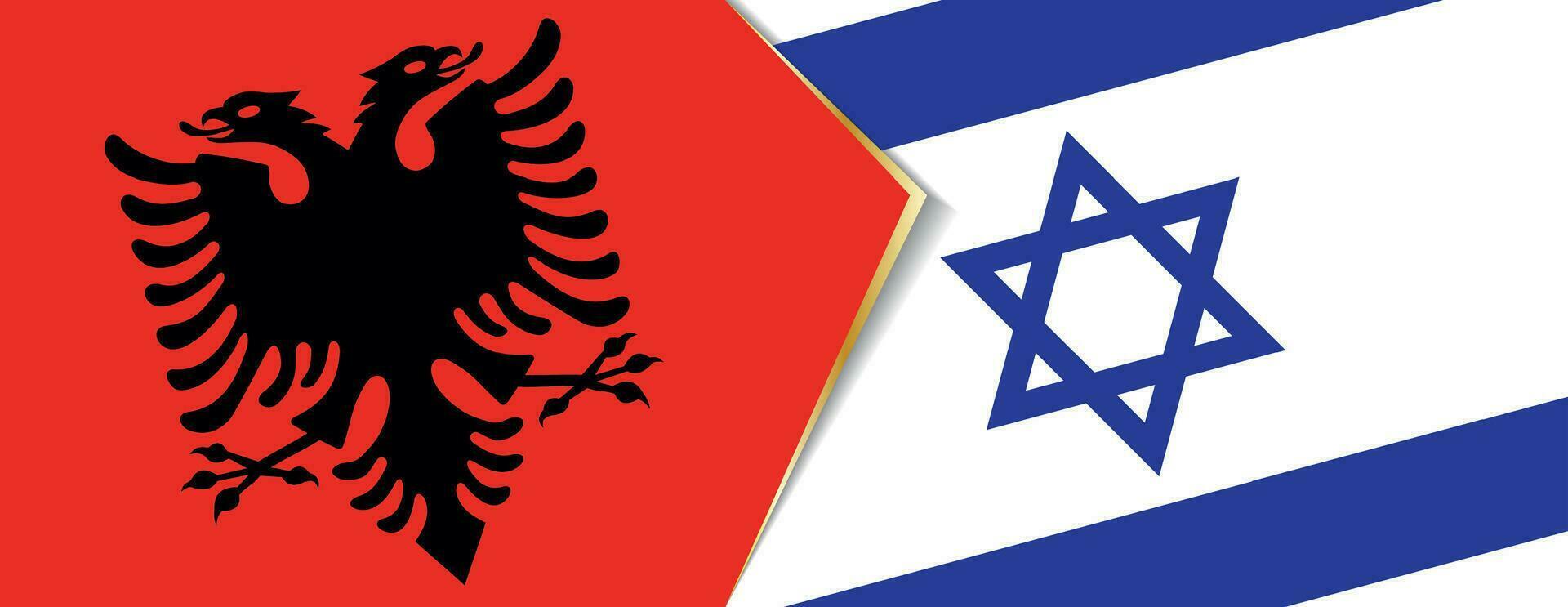 Albanië en Israël vlaggen, twee vector vlaggen.