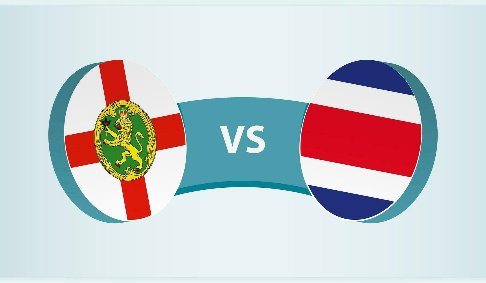 alderney versus costa rica, team sport- wedstrijd concept. vector