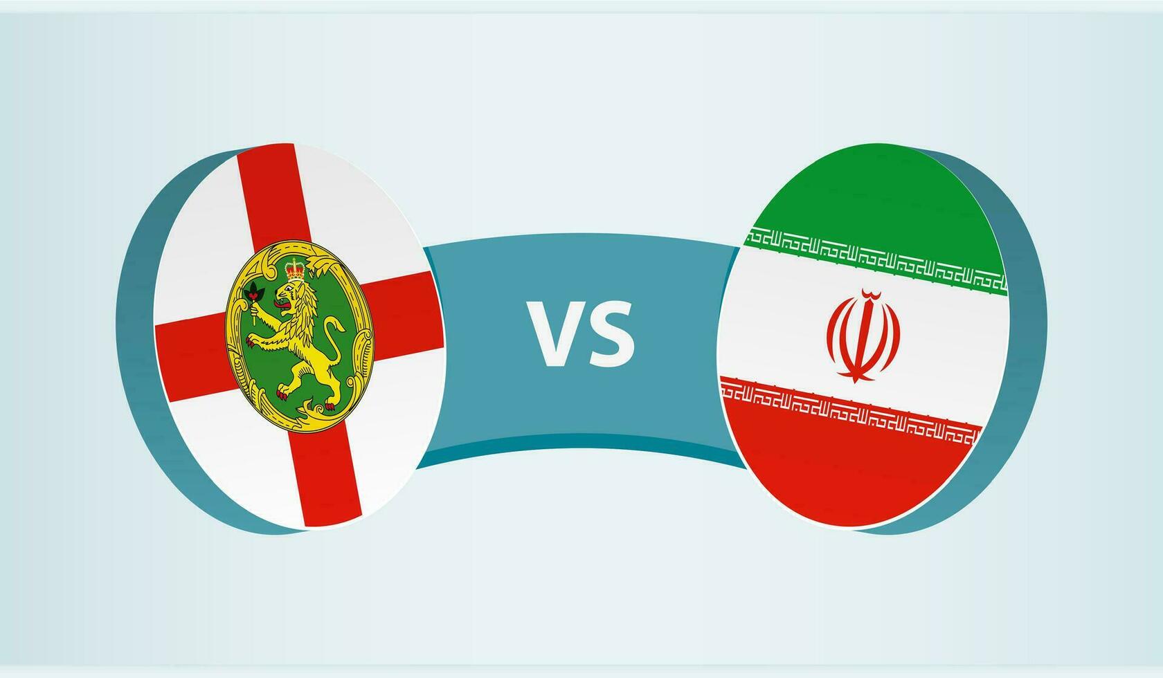 alderney versus iran, team sport- wedstrijd concept. vector