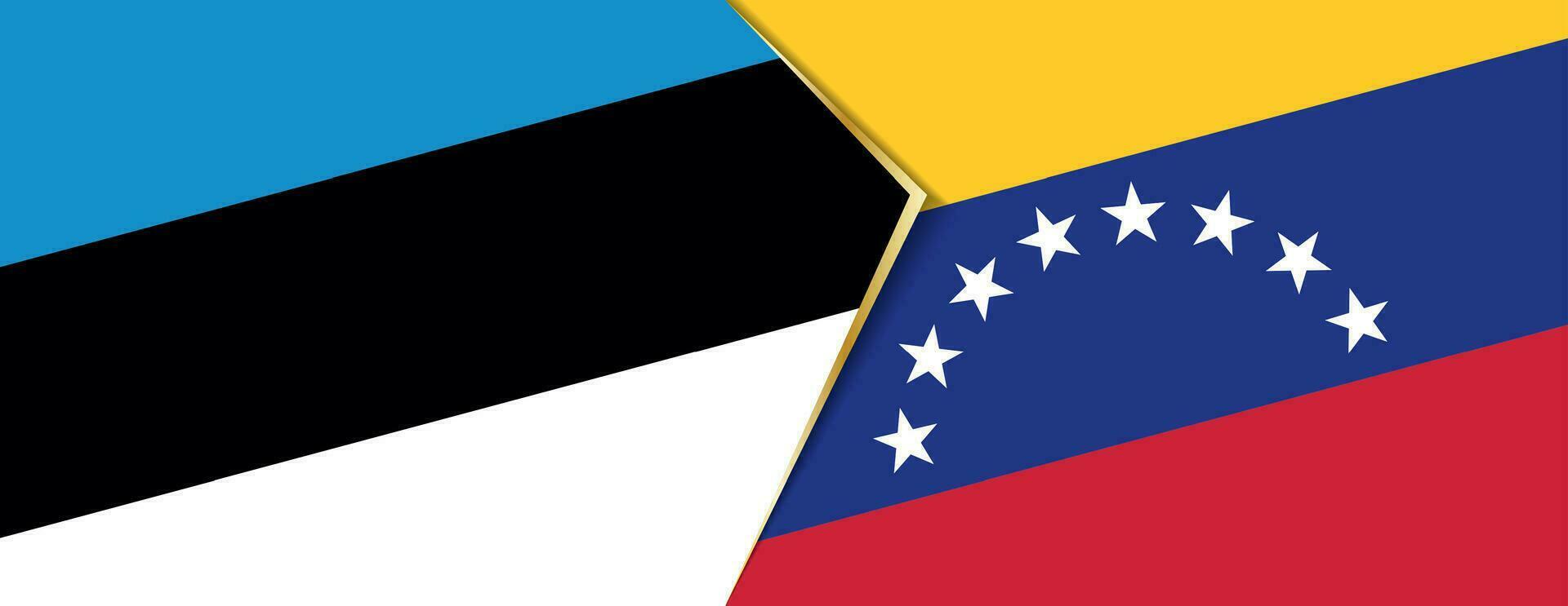 Estland en Venezuela vlaggen, twee vector vlaggen.