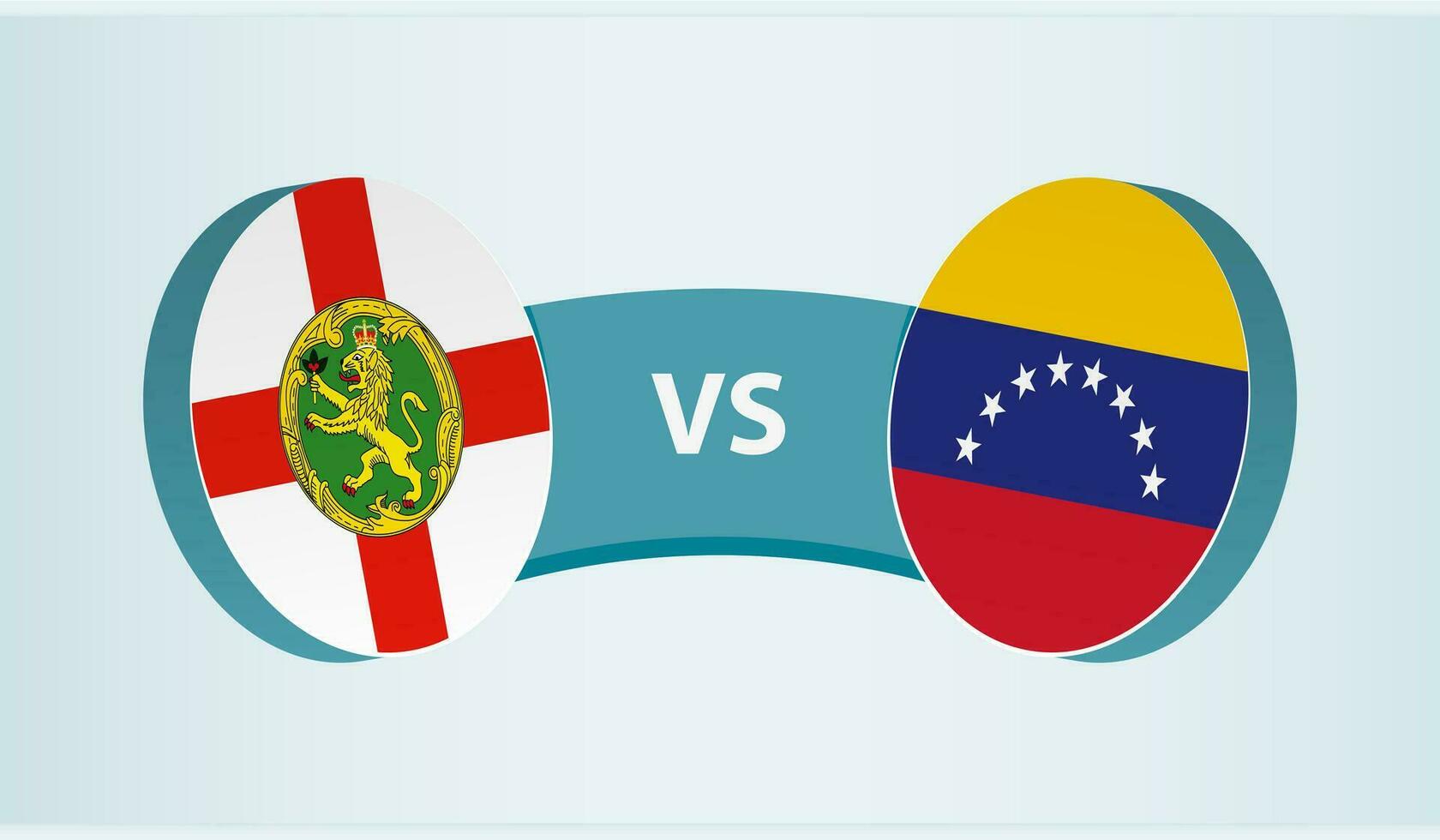 alderney versus Venezuela, team sport- wedstrijd concept. vector