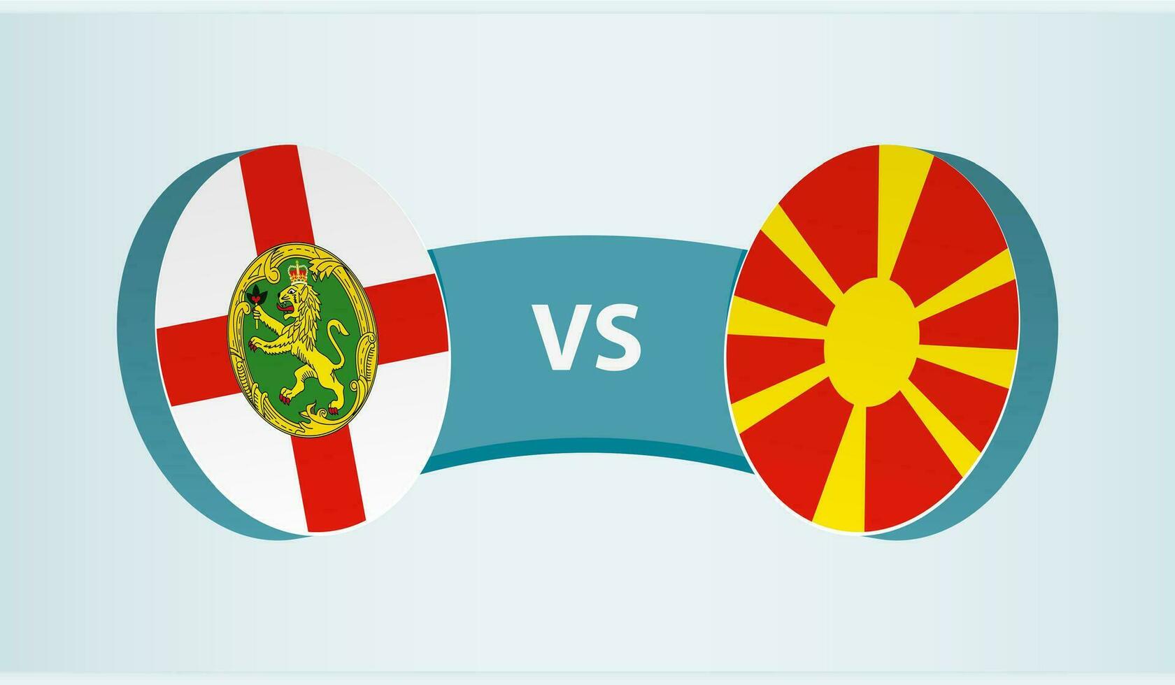 alderney versus Macedonië, team sport- wedstrijd concept. vector