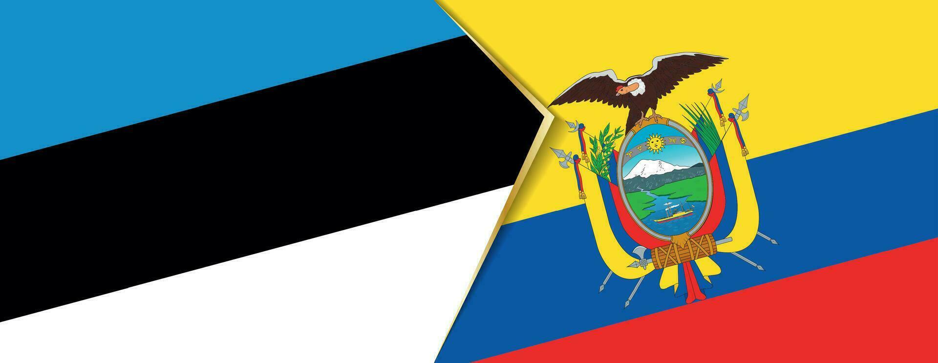 Estland en Ecuador vlaggen, twee vector vlaggen.