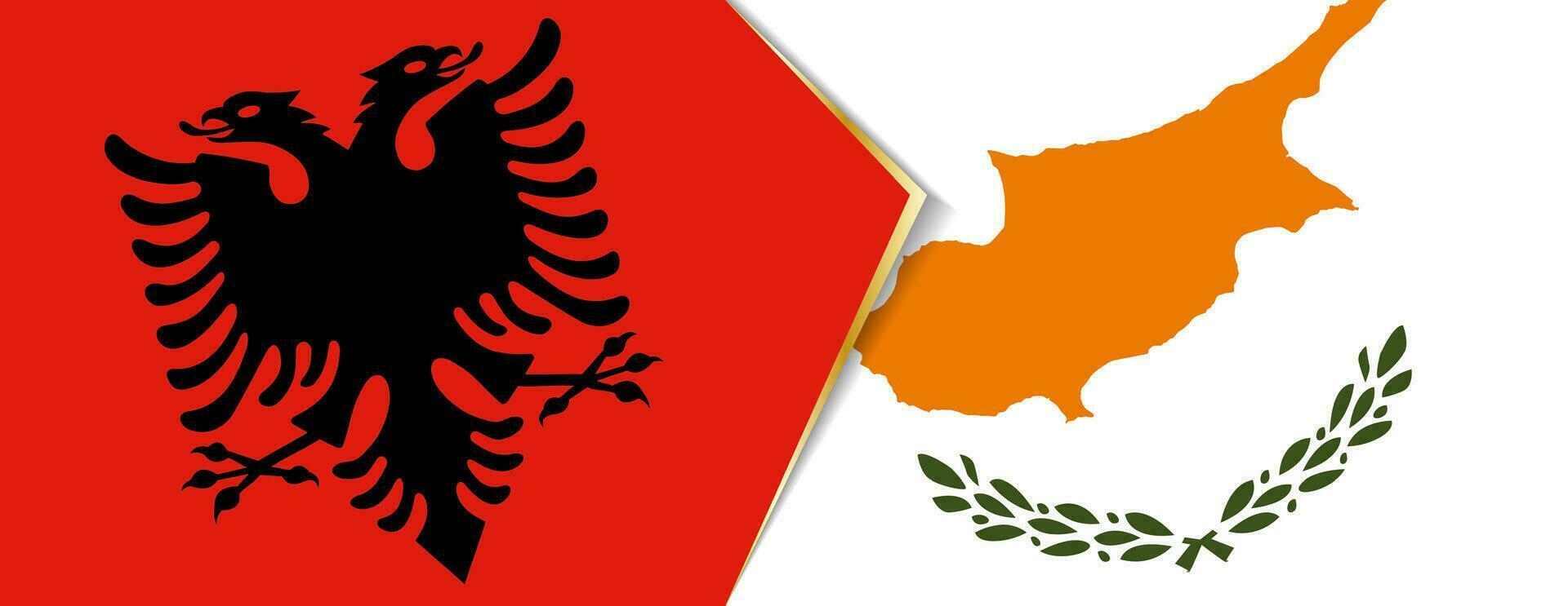 Albanië en Cyprus vlaggen, twee vector vlaggen.