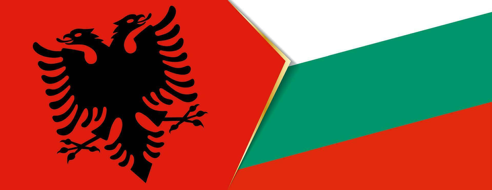 Albanië en bulgarije vlaggen, twee vector vlaggen.