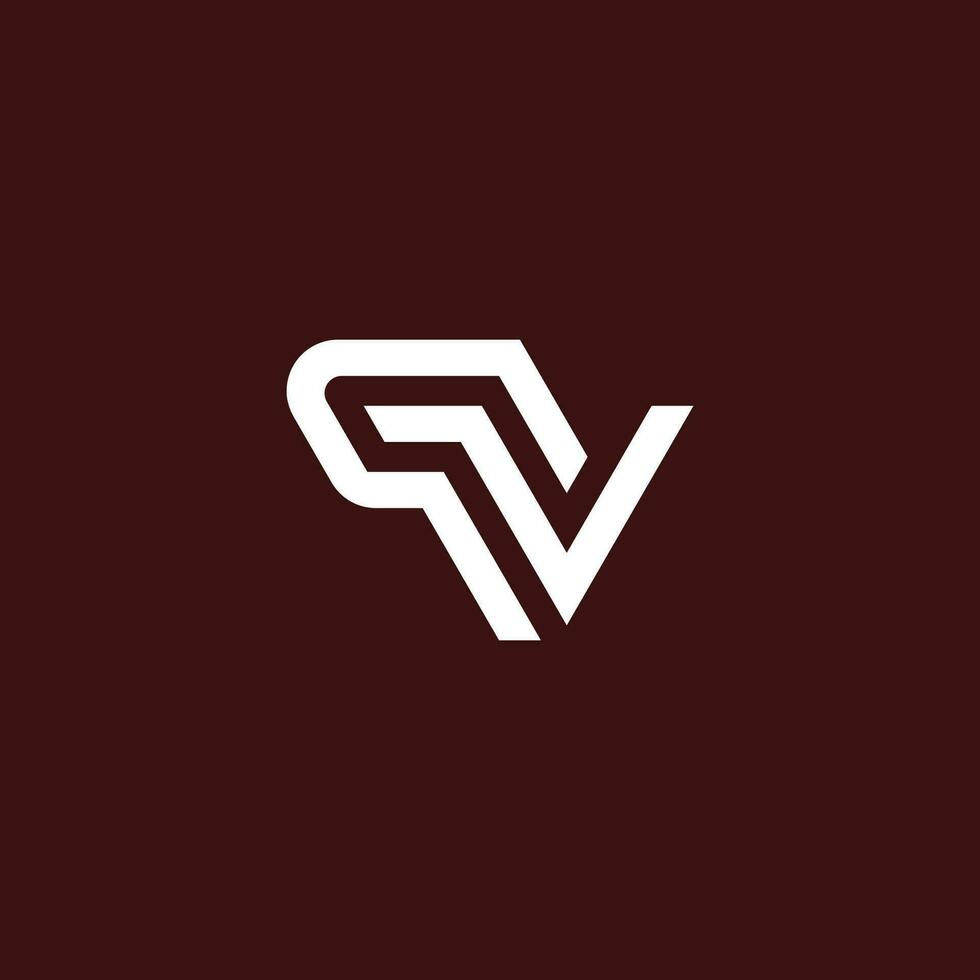 modern en minimalistische eerste brief qv of vq monogram logo vector