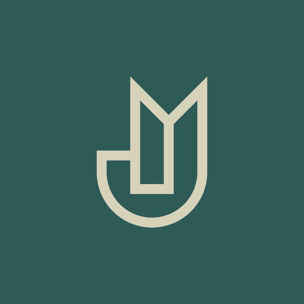 brief mj of jm logo vector