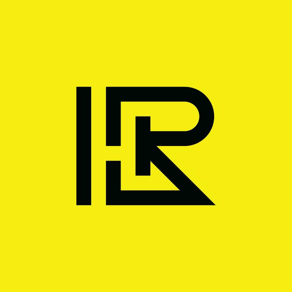 modern eerste brief rh of hr monogram logo vector