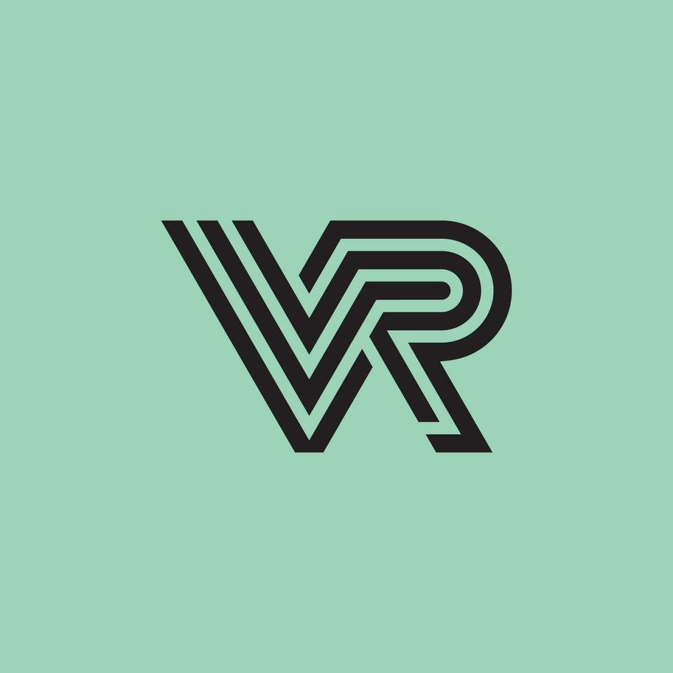 modern eerste brief rv of vr monogram logo vector