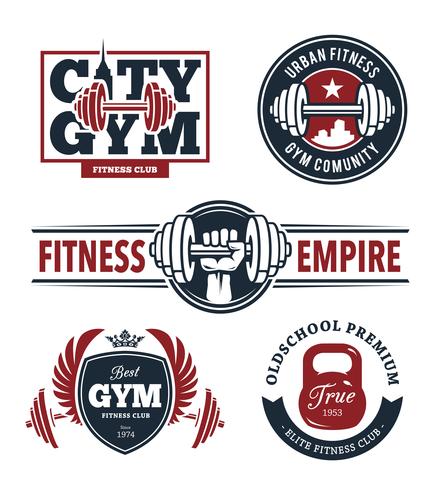 Fitness emblemen instellen vector