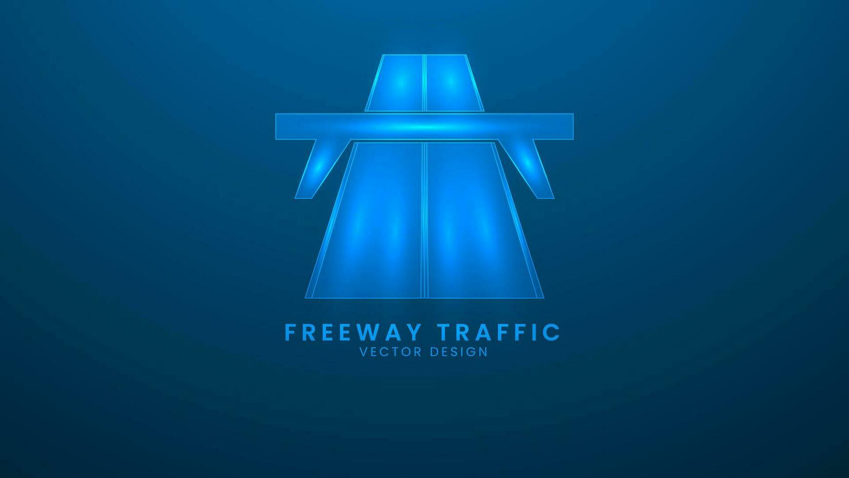 snelweg verkeer, weg snelweg. vector illustratie met licht effect en neon