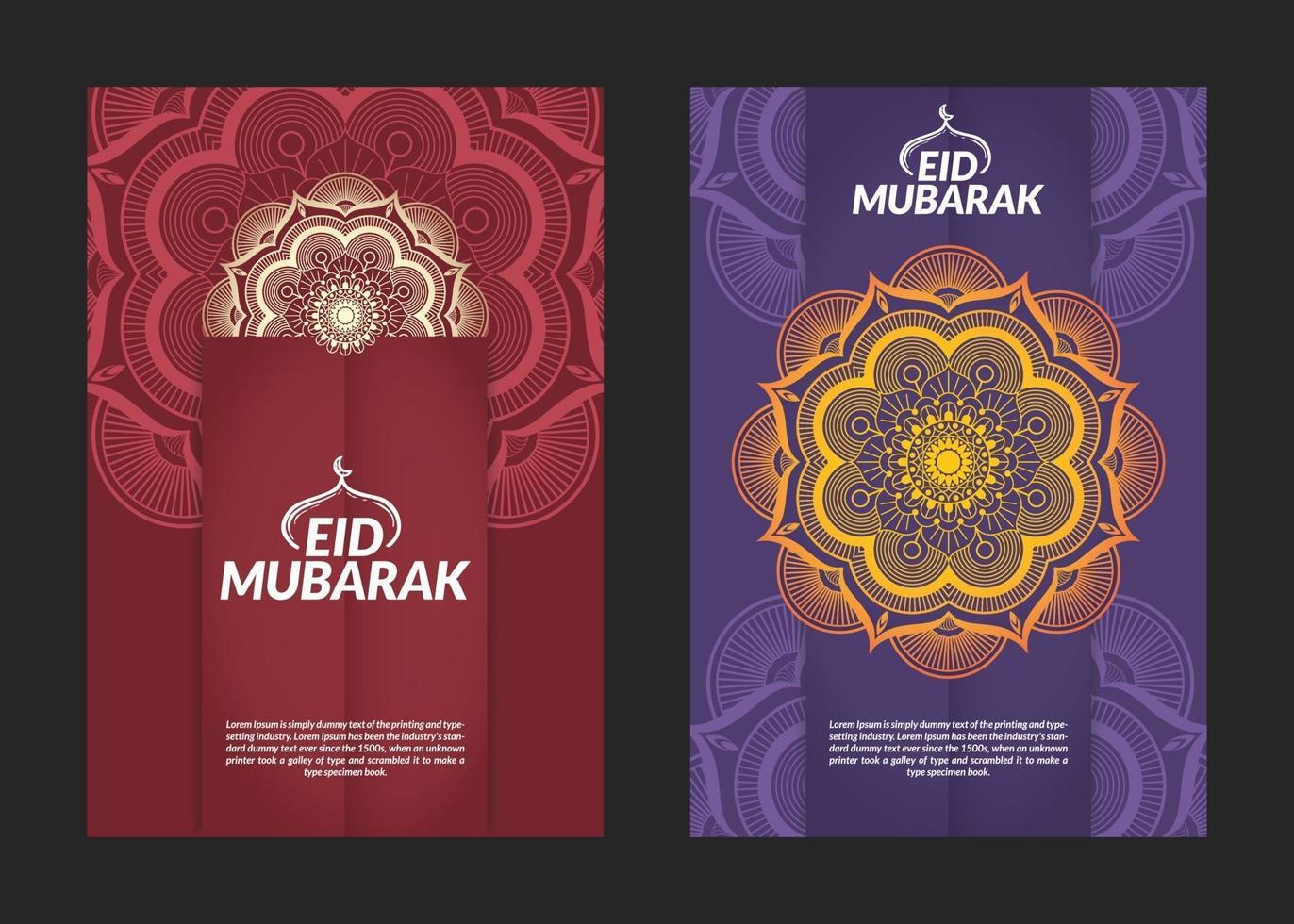 eid mubarak achtergrond mandala patroon ontwerp vector