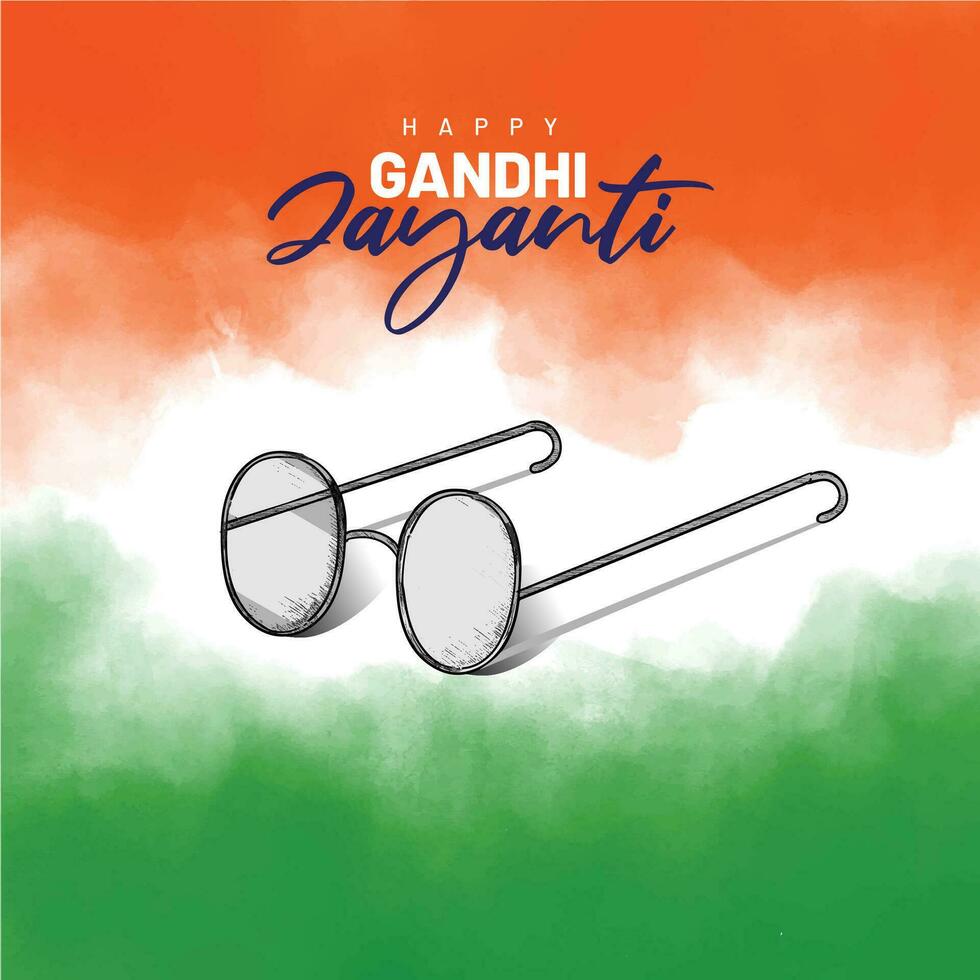 gelukkig Gandhi jayanti. mahatma Gandhi Jayanti verjaardag viering met tekst ontwerp vector