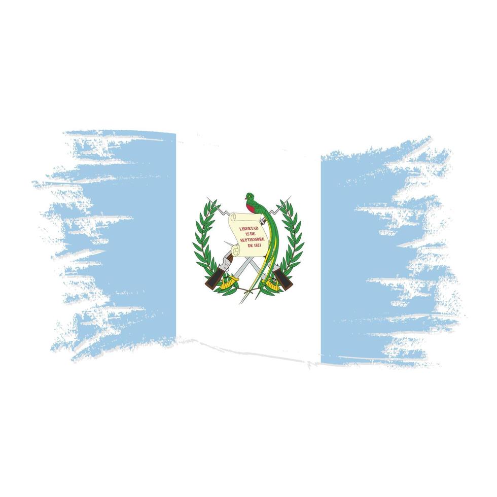 vlag van guatemala met aquarel borstel stijl ontwerp vectorillustratie vector