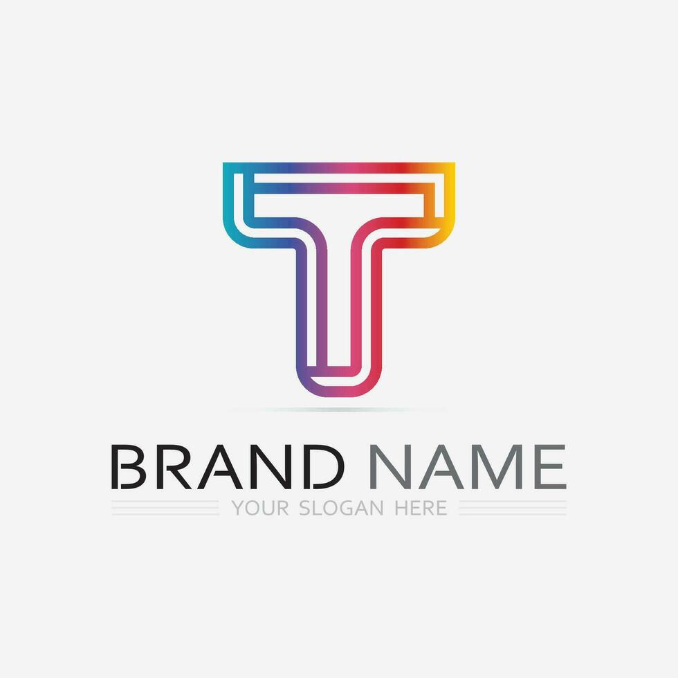 brief t logo beeld en doopvont t ontwerp grafisch vector