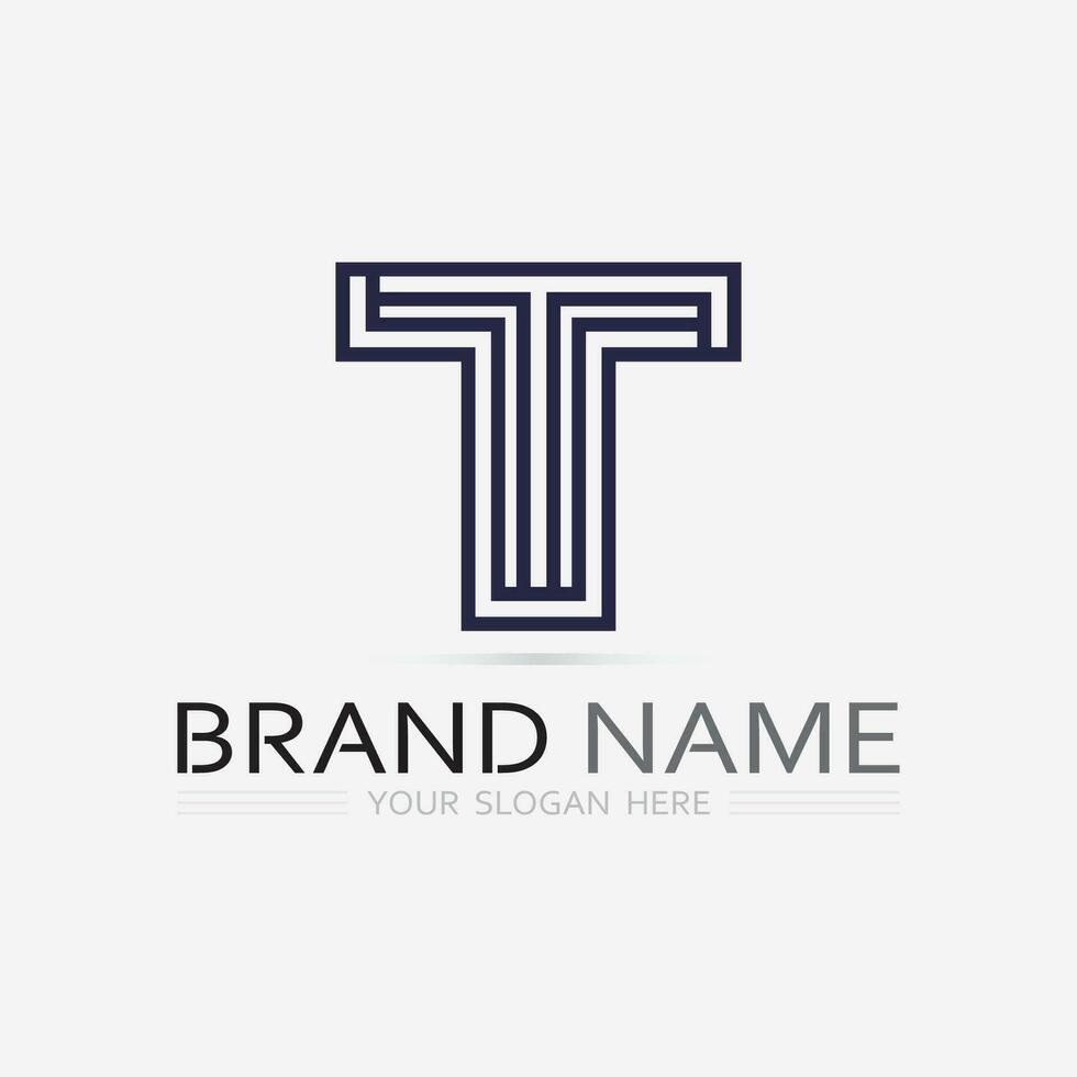 brief t logo beeld en doopvont t ontwerp grafisch vector