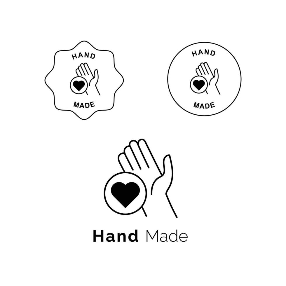 vieren de schoonheid van handgemaakt goederen met deze iconisch symbool. elk stuk is liefdevol gemaakt, maken het een perfect keuze voor ondernemingen en individuen toegewijd naar de kunst van handgemaakt creaties. vector