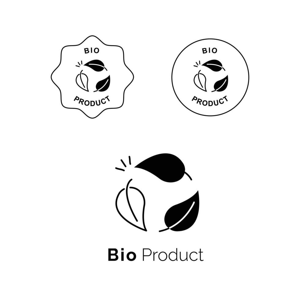 bio Product symbool. omhelzing de natuurlijk en milieubewust met deze symbool van bio producten. het betekent: een inzet naar duurzame en milieuvriendelijk vriendelijk goederen. vector