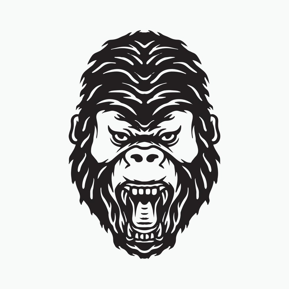 gorilla gezicht tekenen vector