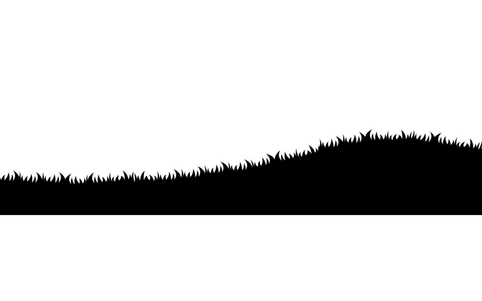 gras grens weide silhouet voor achtergrond element decoratie vector illustratie