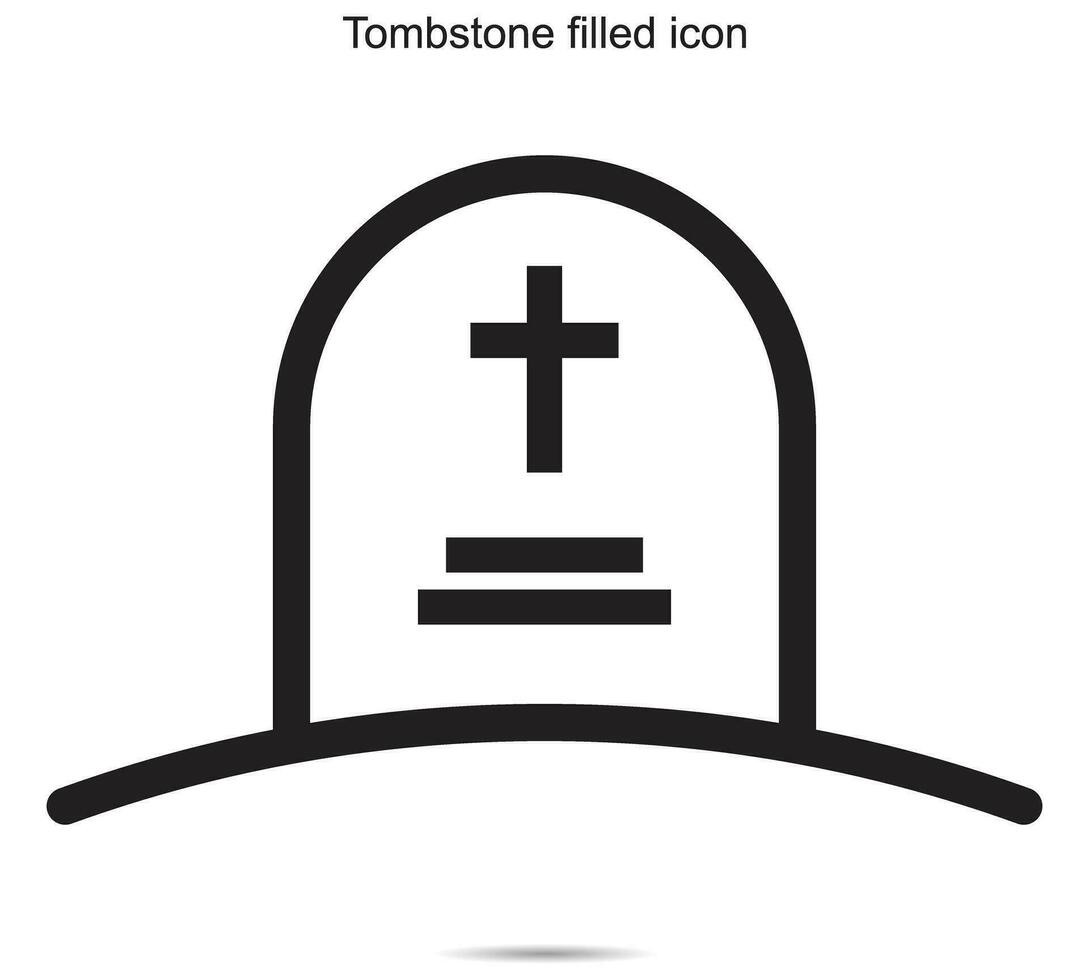 grafsteen gevulde icoon, vector illustratie