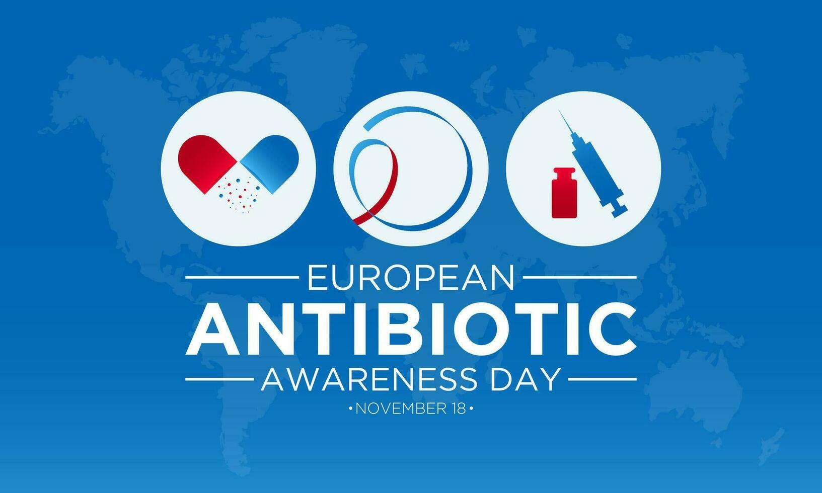 vector illustratie Aan de thema van Europese antibiotica bewustzijn dag, november 18. Europese antibiotica bewustzijn dag sjabloon voor banier, poster met achtergrond.