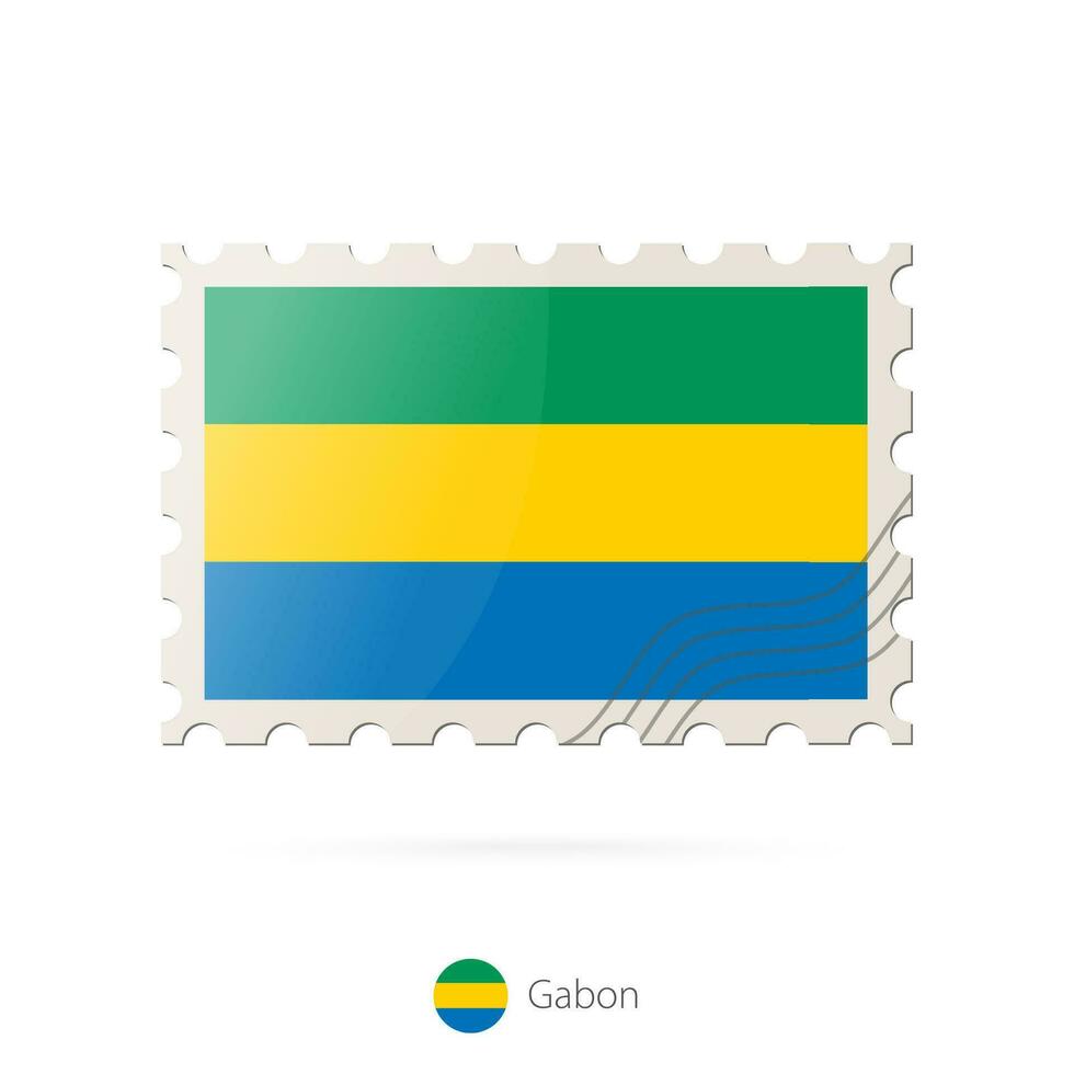 port postzegel met de beeld van Gabon vlag. vector