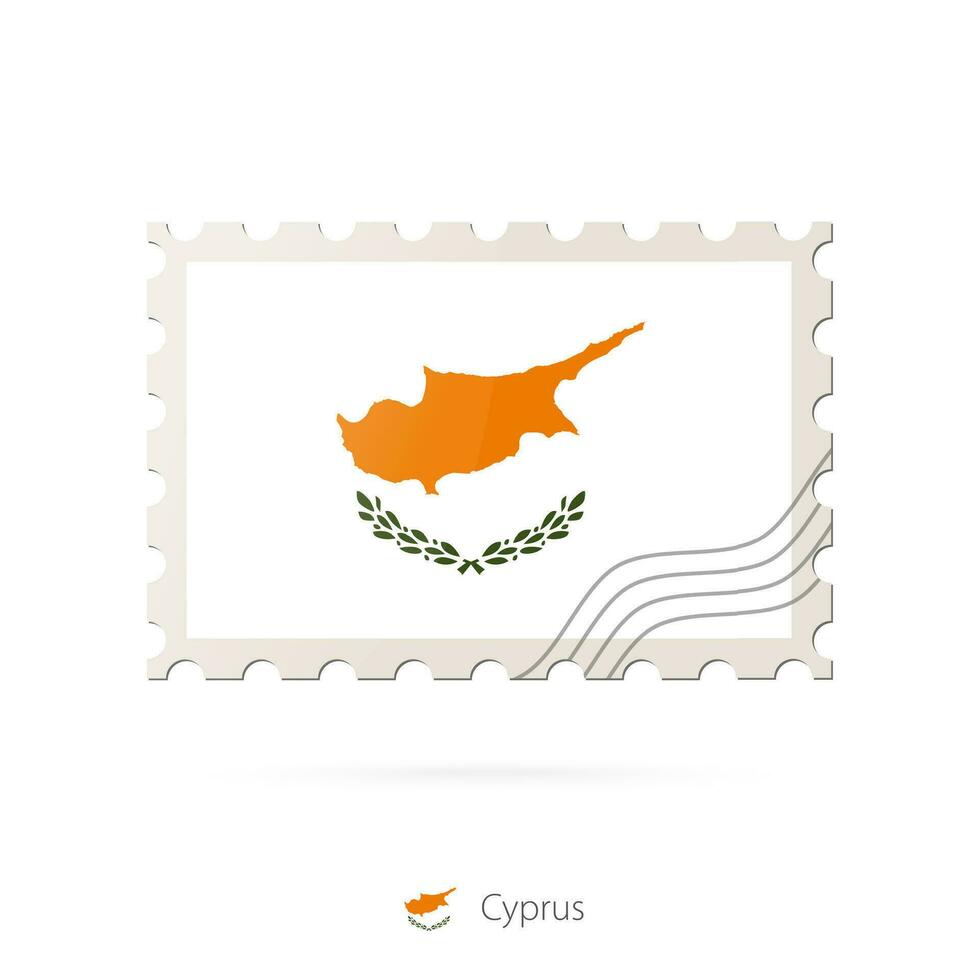 port postzegel met de beeld van Cyprus vlag. vector