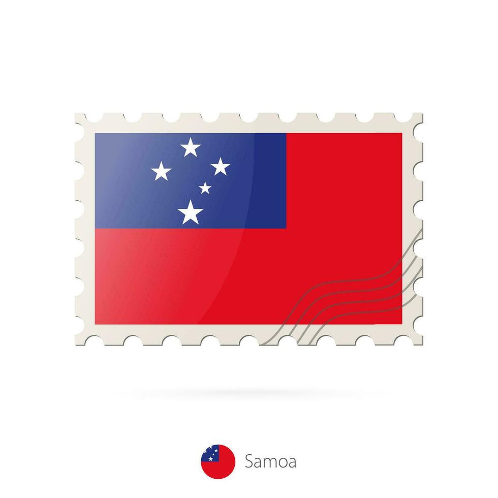 port postzegel met de beeld van Samoa vlag. vector