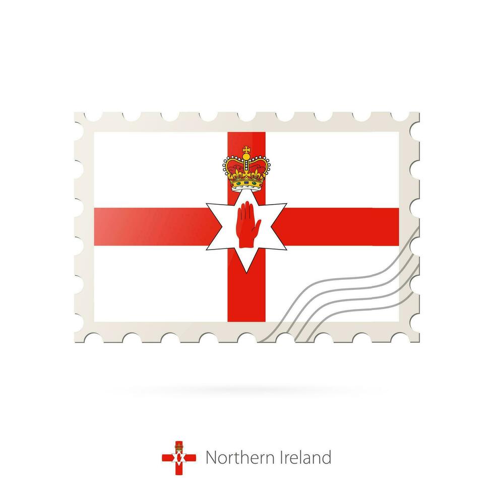 port postzegel met de beeld van noordelijk Ierland vlag. vector