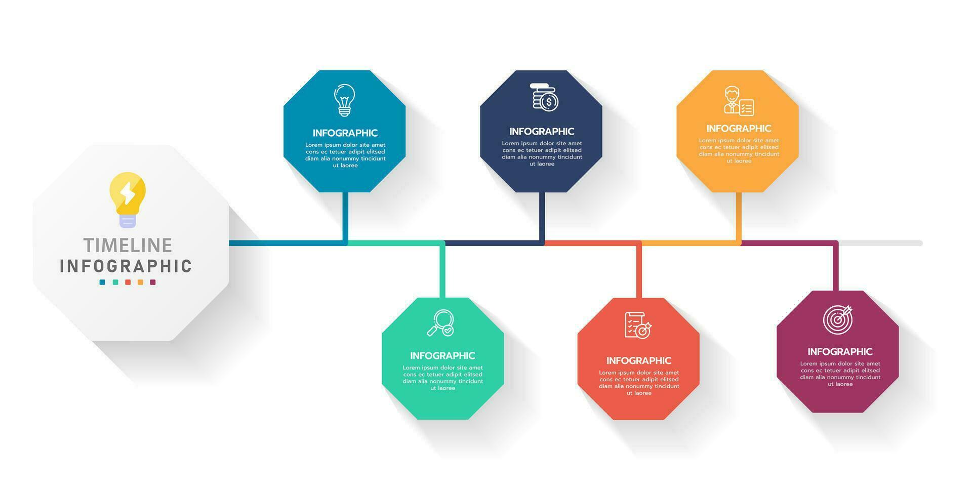 infographic sjabloon voor bedrijf. 6 stappen modern tijdlijn diagram met routekaart en onderwerp grafieken, presentatie vector infografisch.