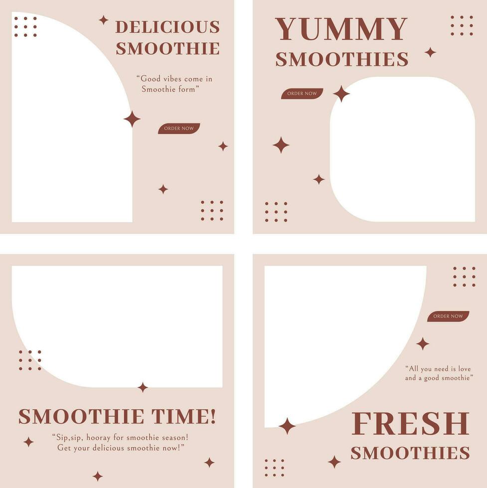 delen uw lekker smoothies Aan sociaal media met deze schattig sjabloon vector