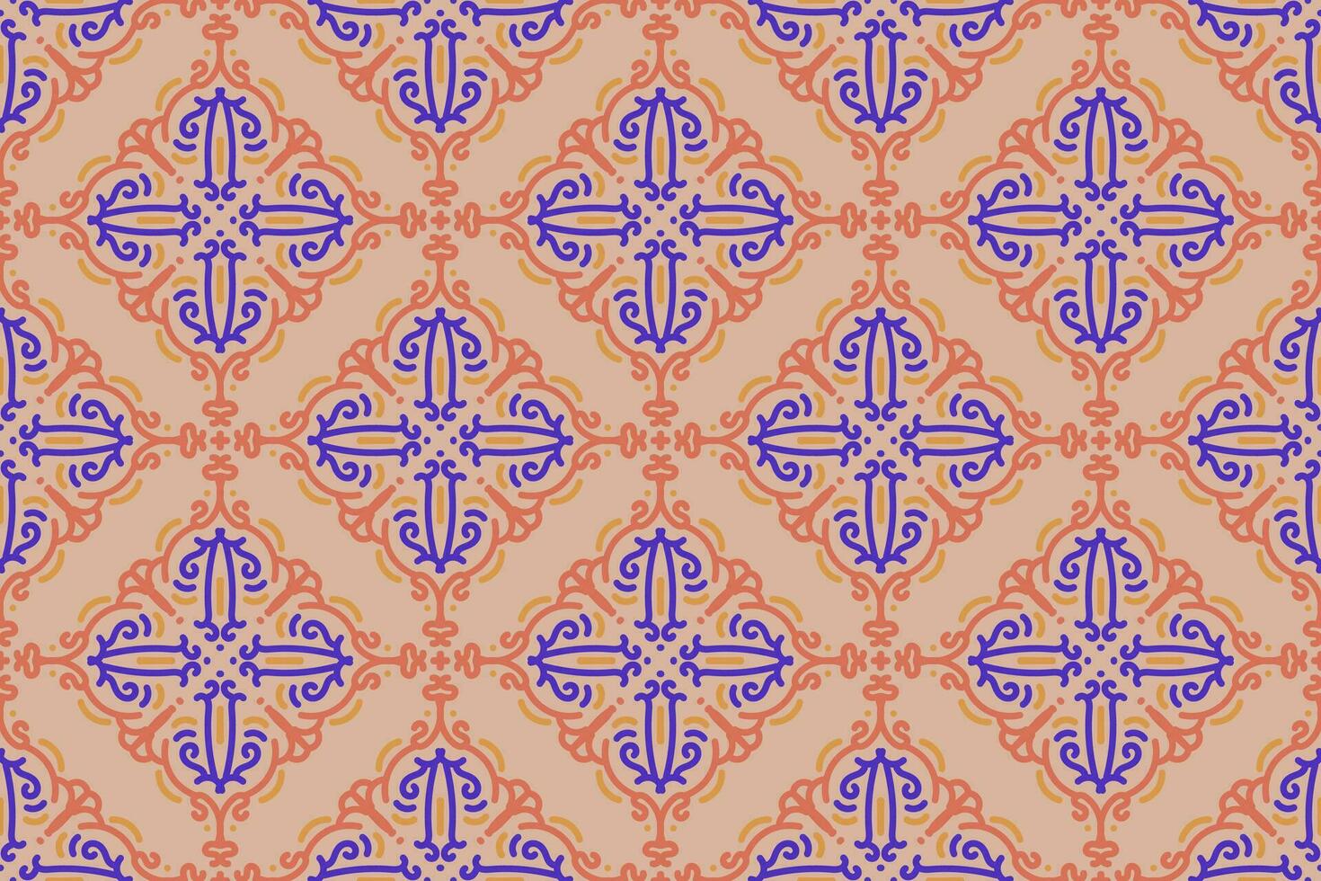 oosters patroon. oranje en blauw achtergrond met Arabisch ornamenten. patronen, achtergrond en behang voor uw ontwerp. textiel ornament. vector illustratie.