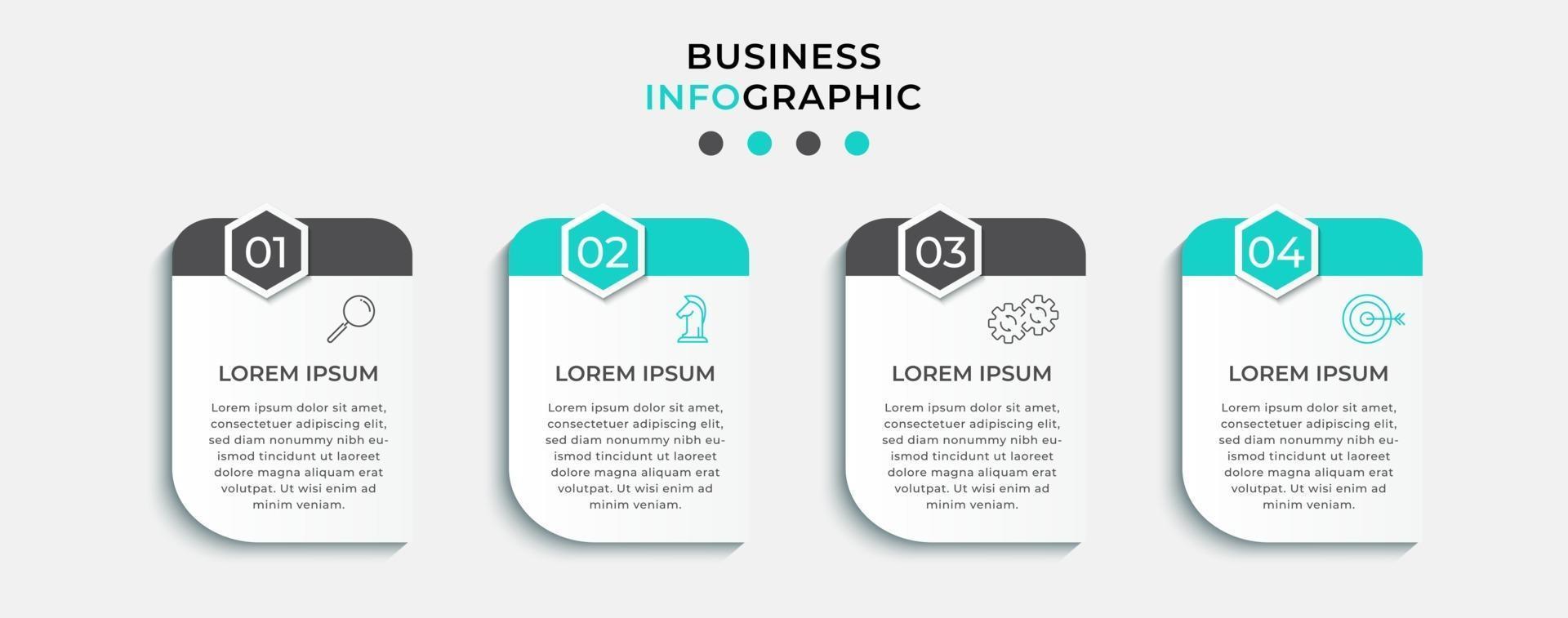 infographic ontwerpsjabloon met pictogrammen en 4 opties of stappen vector