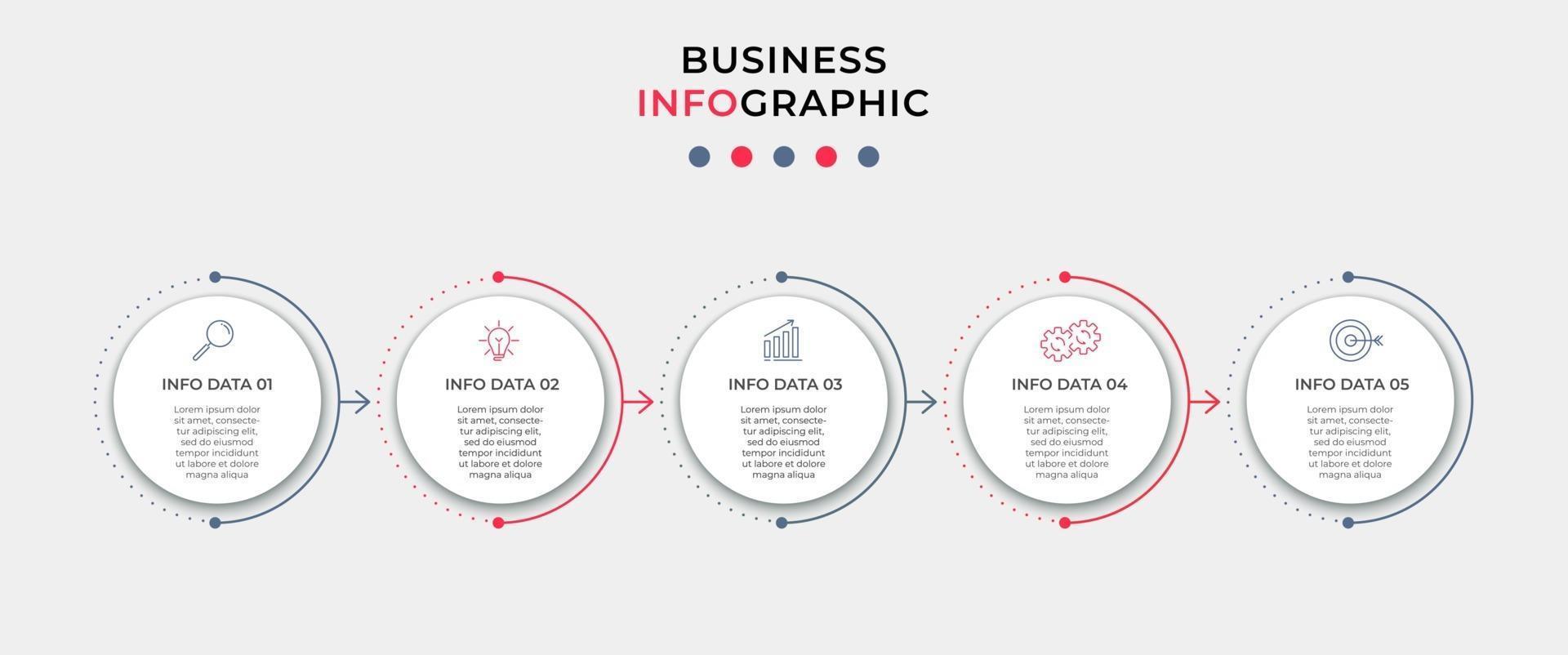 infographic ontwerpsjabloon met pictogrammen en 5 opties of stappen vector