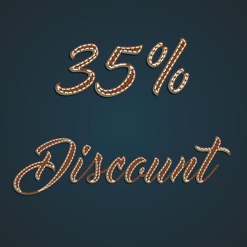 Realistische lederen percentage ingesteld, vectorillustratie vector