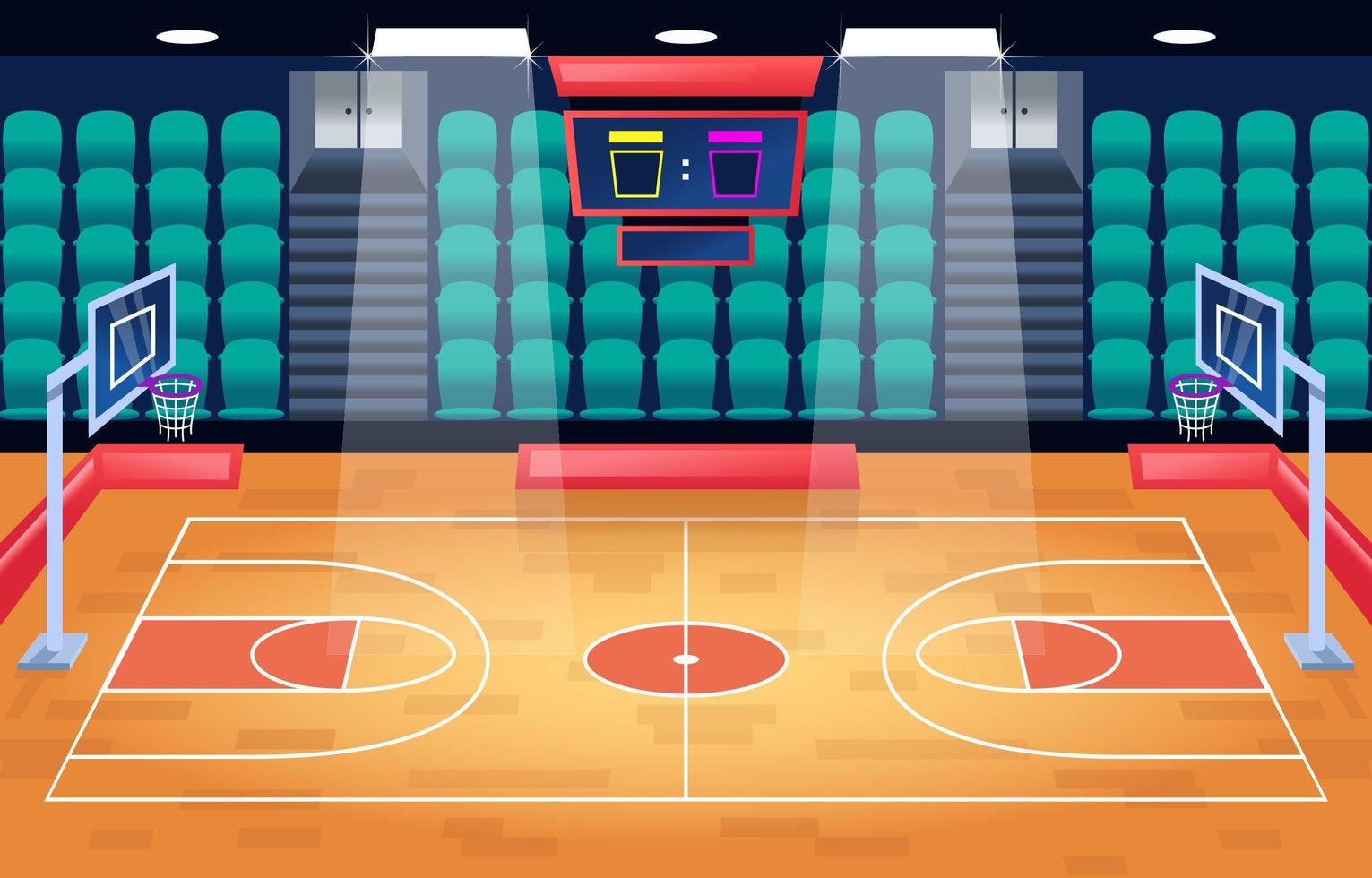basketbalveld cartoon achtergrond vector