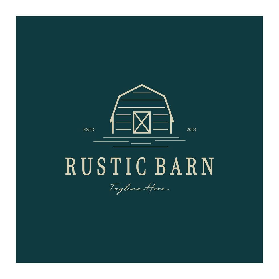 wijnoogst biologisch boerderij of schuur, magazijn, rustiek schuur en dier boerderij logo ontwerp. vector