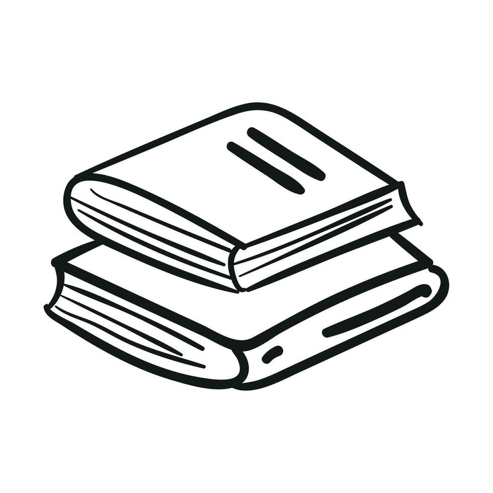 vector boek notitieboekje tekening hand- getrokken icoon symbool onderwijs concept