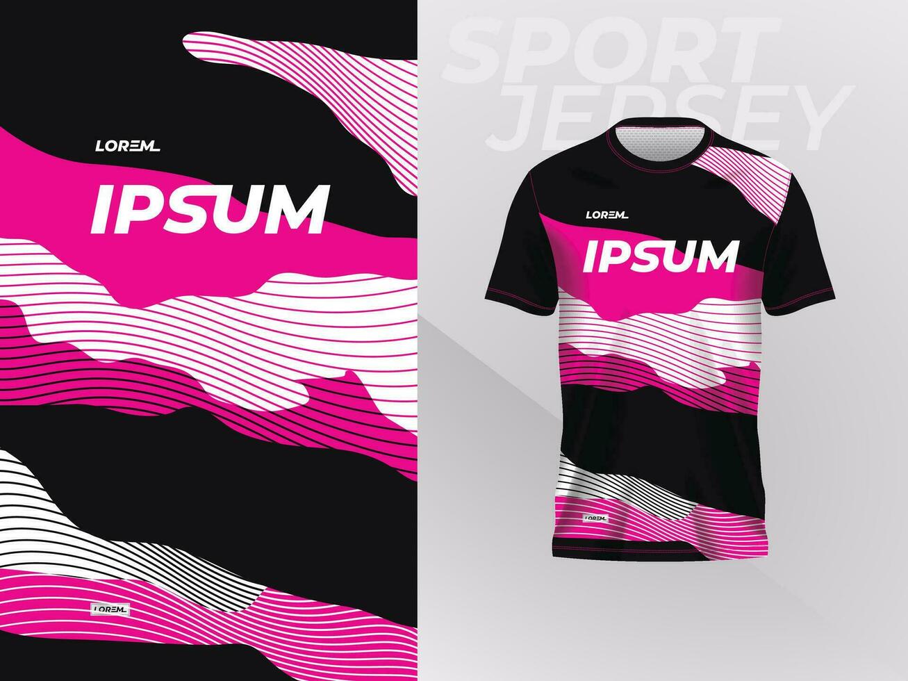 zwart roze overhemd sport Jersey mockup sjabloon ontwerp voor voetbal, Amerikaans voetbal, racen, gamen, motorcross, wielersport, en rennen vector