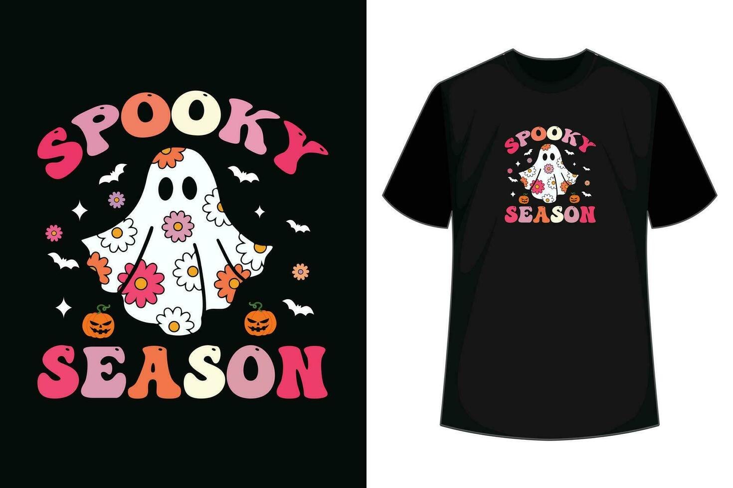 spookachtig seizoen retro SVG typografie belettering halloween t-shirt ontwerp. vector