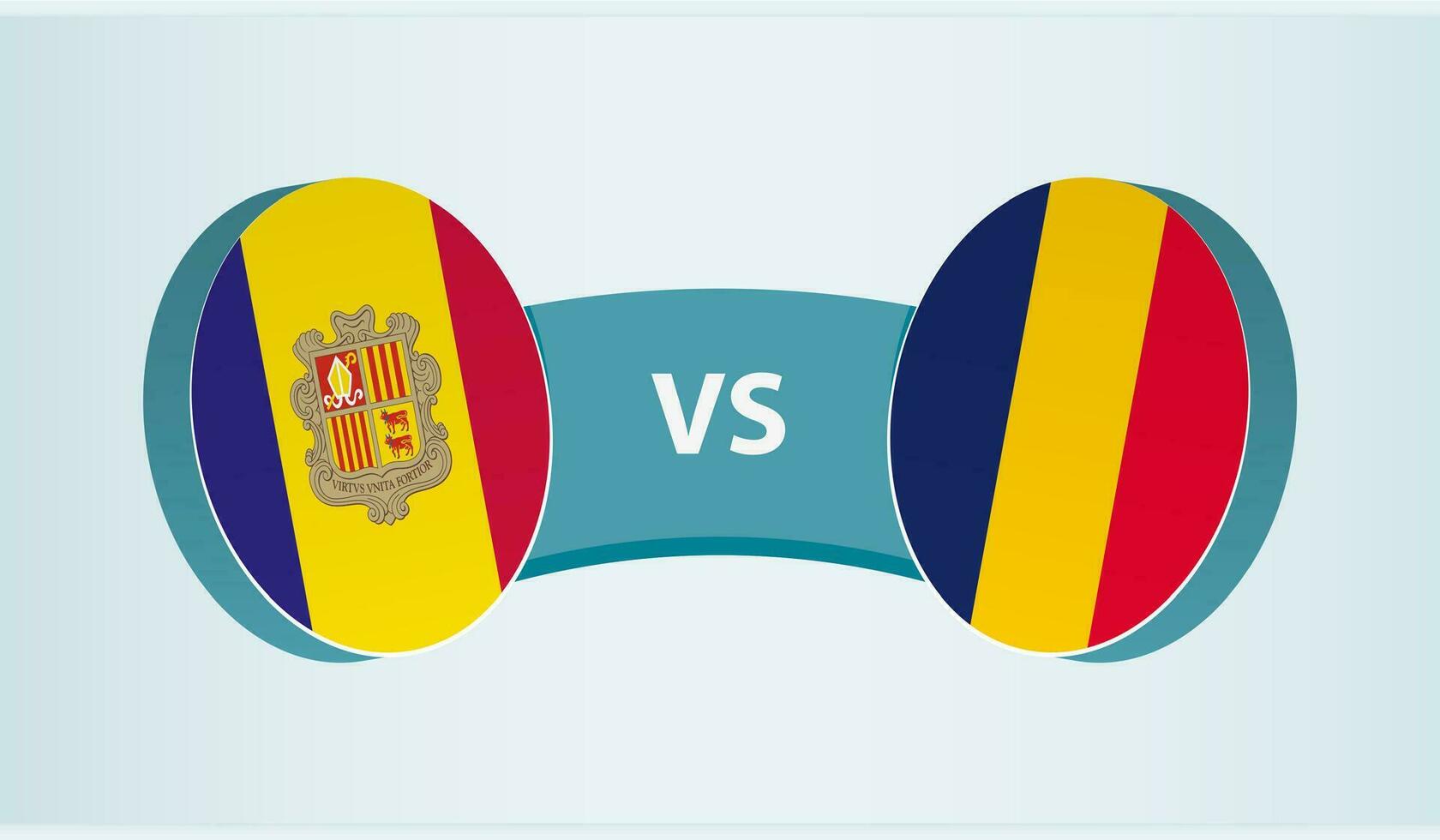 Andorra versus Tsjaad, team sport- wedstrijd concept. vector